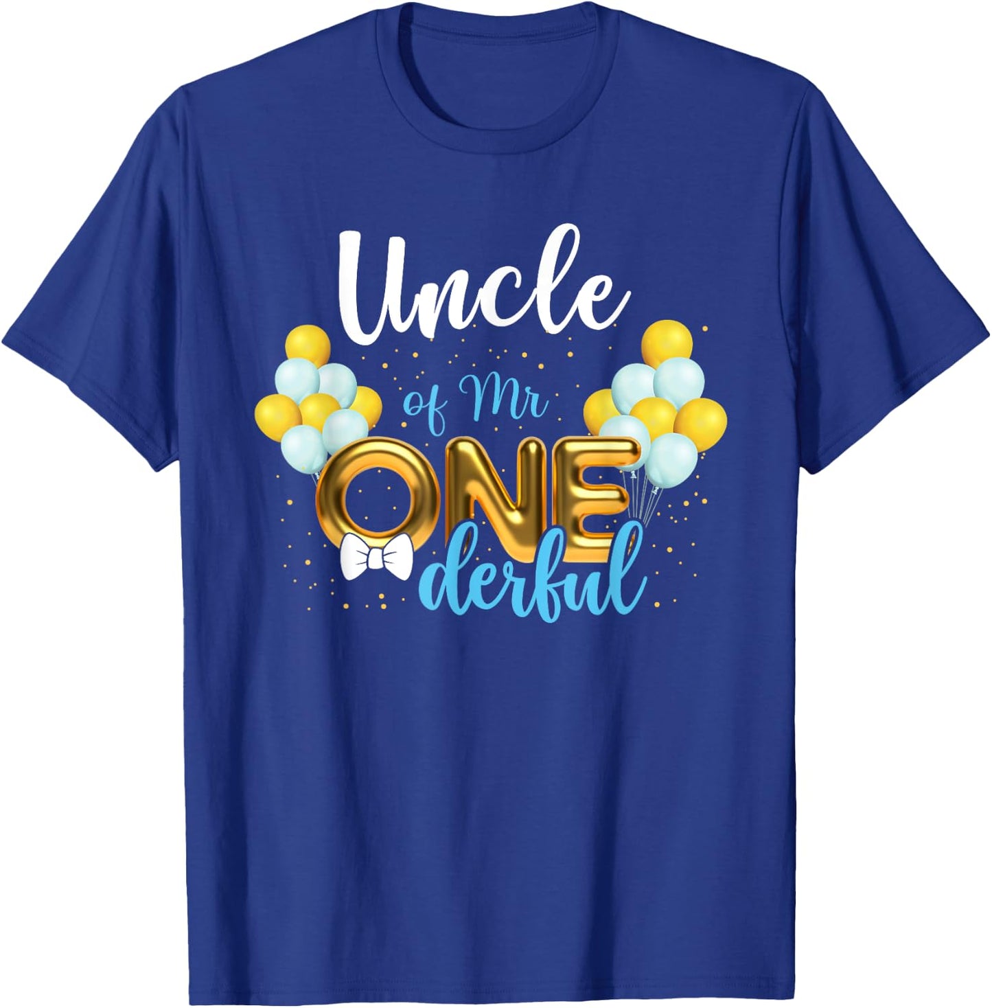 Uncle of Mr Onederful 1st Birthday First One-Derful T-Shirt - T-Shirt | Royal