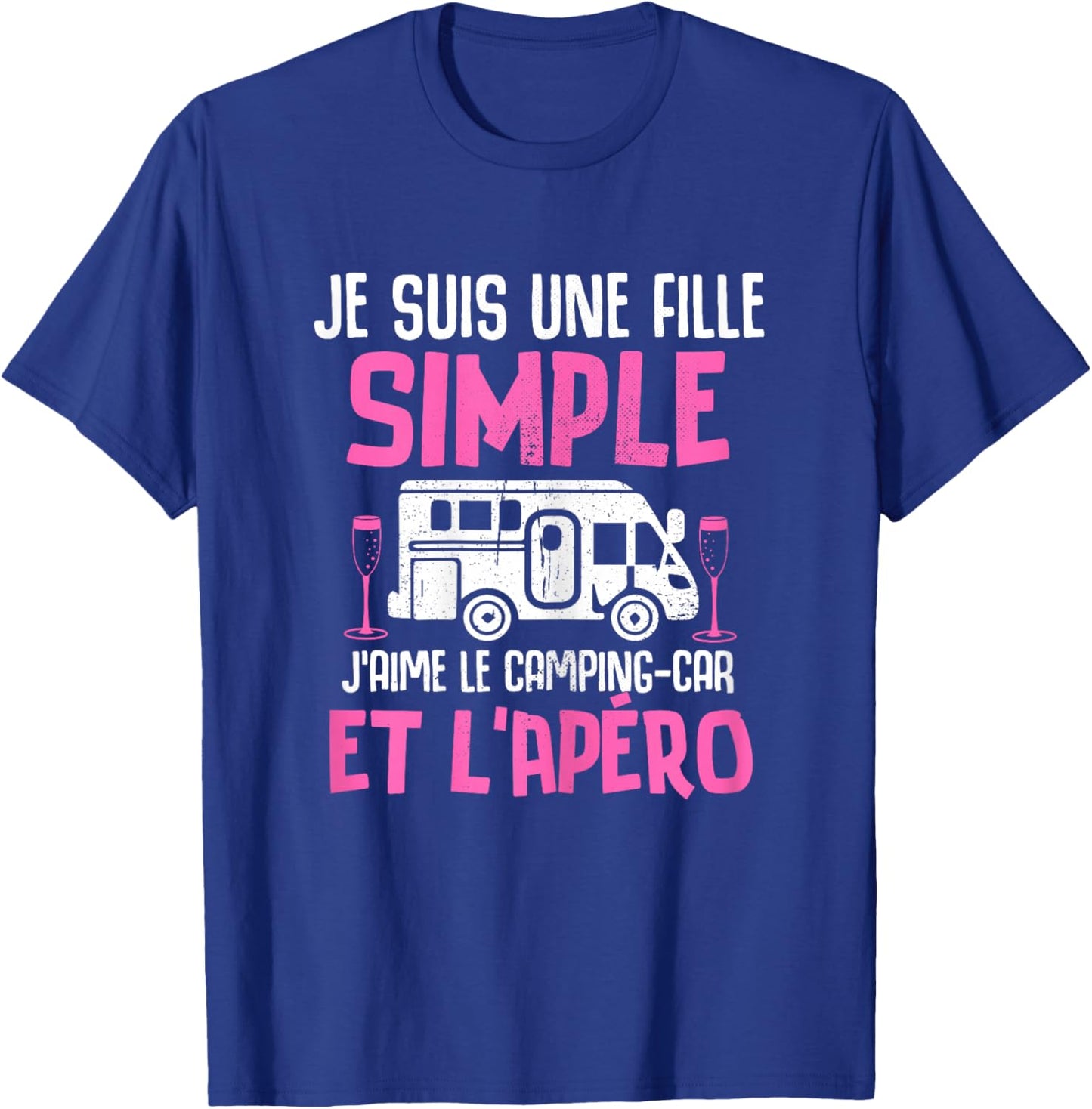 Simple Girl I Love the Camper Aperitif Woman Camper , Black T-Shirt - T-Shirt | Royal