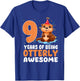 9 Years Of Being Otterly Awesome 9th Birthday Otter Themed T-Shirt - T-Shirt | Royal