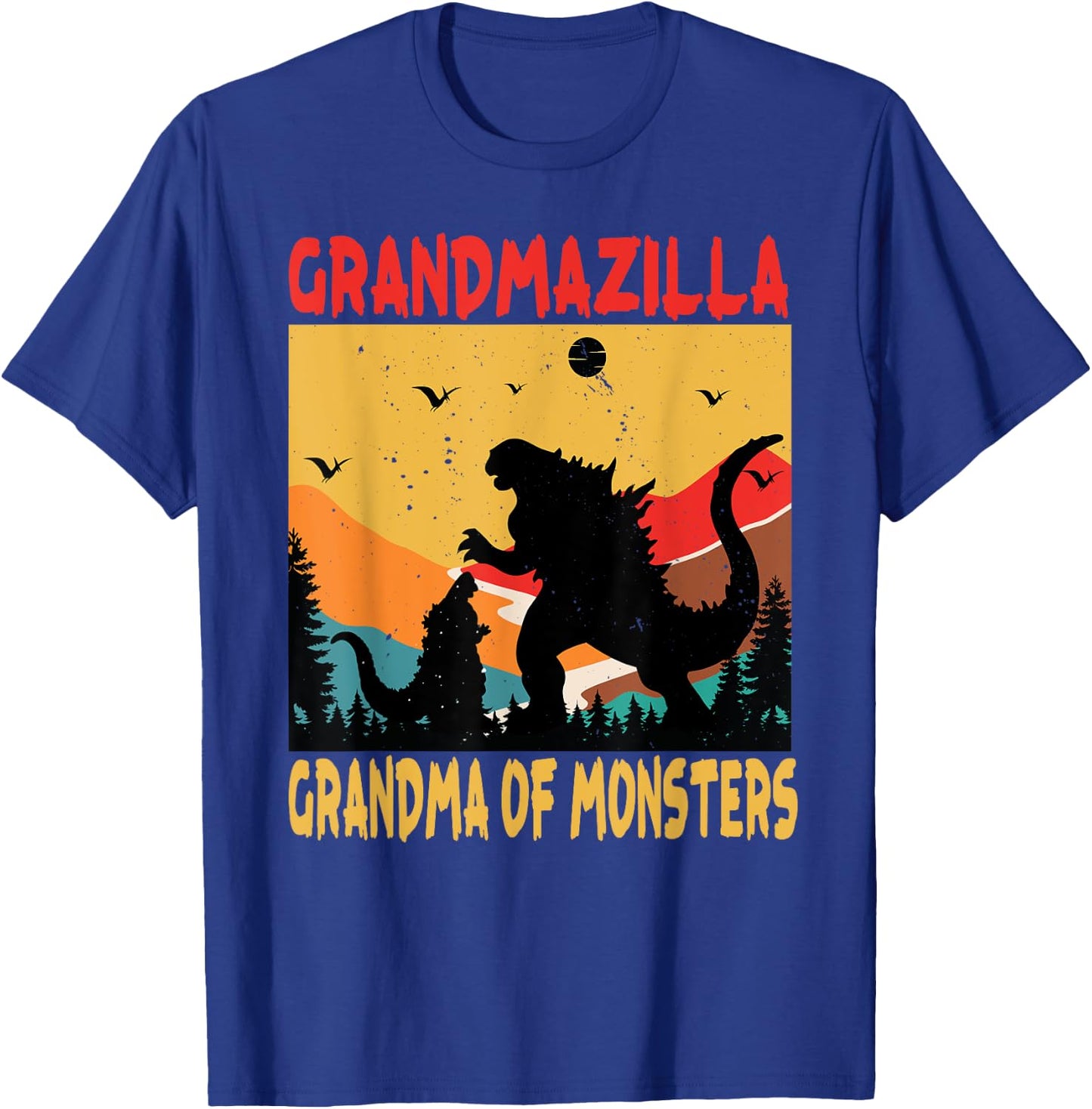 Grandmazilla Grandma Of Monsters Women Halloween Christmas T-Shirt - T-Shirt | Royal