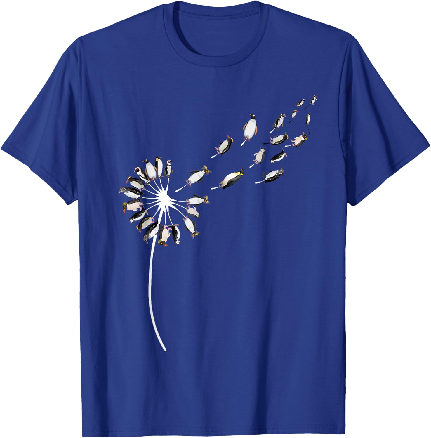 Dandelion Penguins for Penguin Lover | Penguin T-Shirt - T-Shirt | Royal