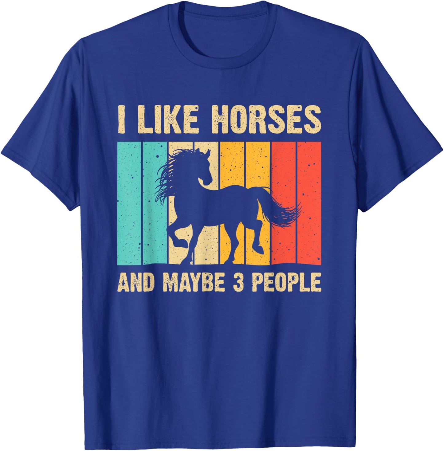 Funny Horse Art Horse Lover Men Women Boys Girls Introvert T-Shirt - T-Shirt | Royal