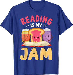 Reading Is My Jam Funny I Love to Read Books Gift T-Shirt - T-Shirt | Royal