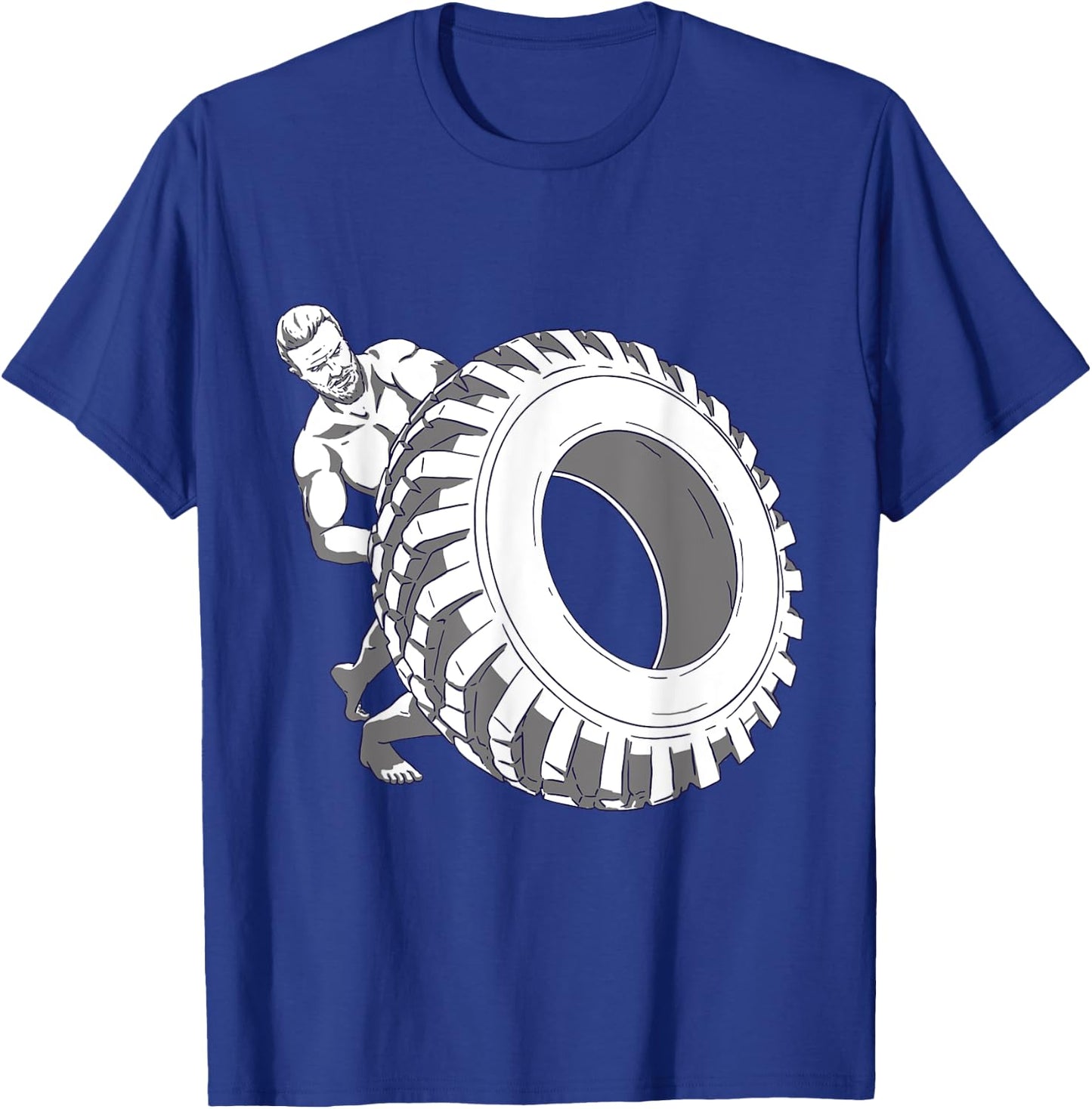 Man With Tyres For Strength Sports T-Shirt - T-Shirt | Royal