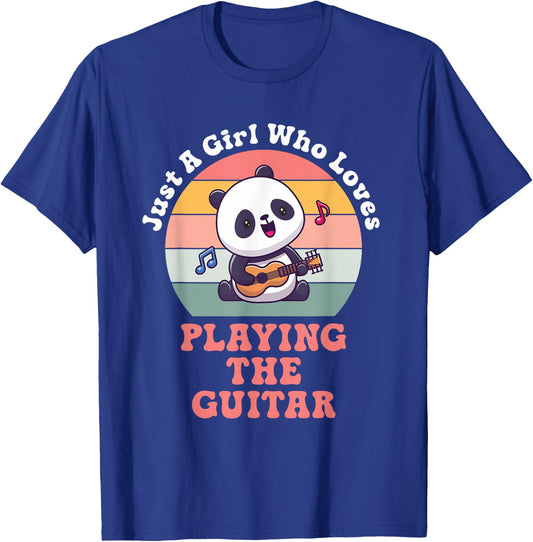 Just A Girl Who Loves Playing The Guitar Design T-Shirt - T-Shirt | Royal