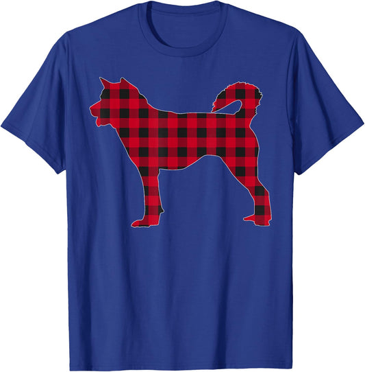 Red Plaid Siberian Husky Dog Lover Family Christmas Pajama Men Women Kids T-Shirt - T-Shirt | Royal
