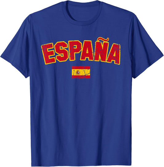 ESPAÑA SPAÑA Flag | Men Women Kids SPAIN , Black, S T-Shirt - T-Shirt | Royal