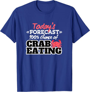 Funny Crab Eating Seafood Lover Crabbing Red Crabs T-Shirt - T-Shirt | Royal