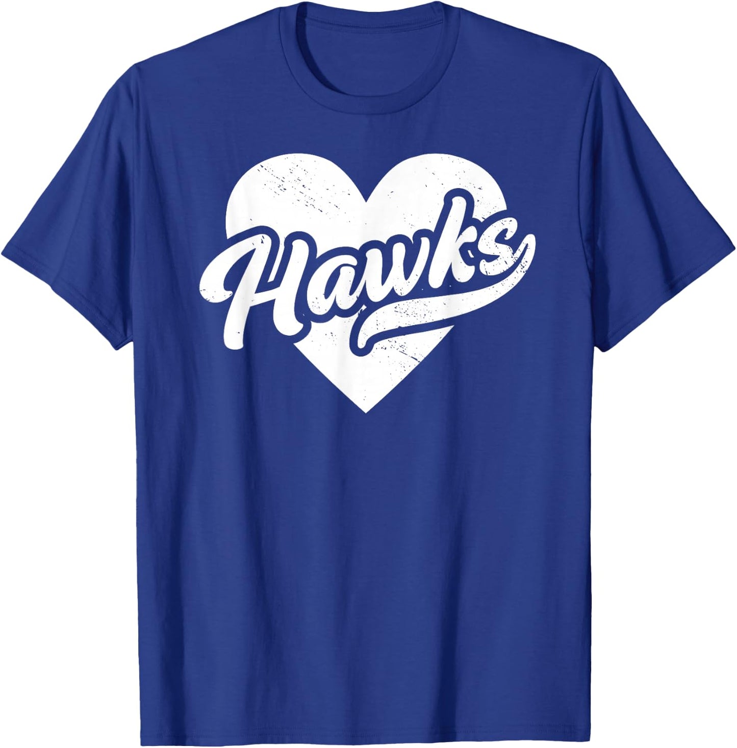 Vintage Hawks School Spirit Go Hawks Love T-Shirt - T-Shirt | Royal