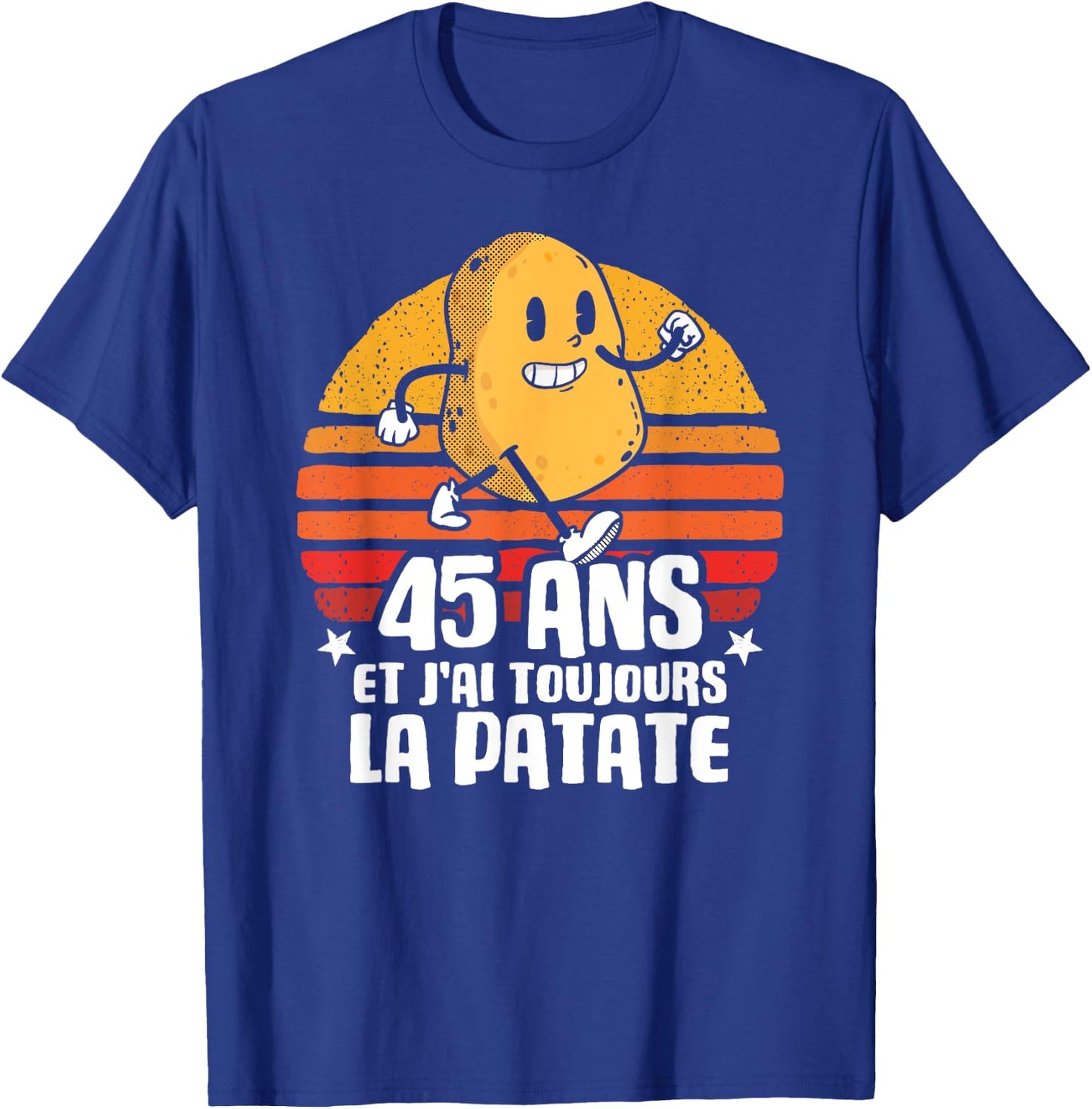 Anniv Gift 45 Years Birthday Decoration 45 Years Potato , Black, S T-Shirt - T-Shirt | Royal