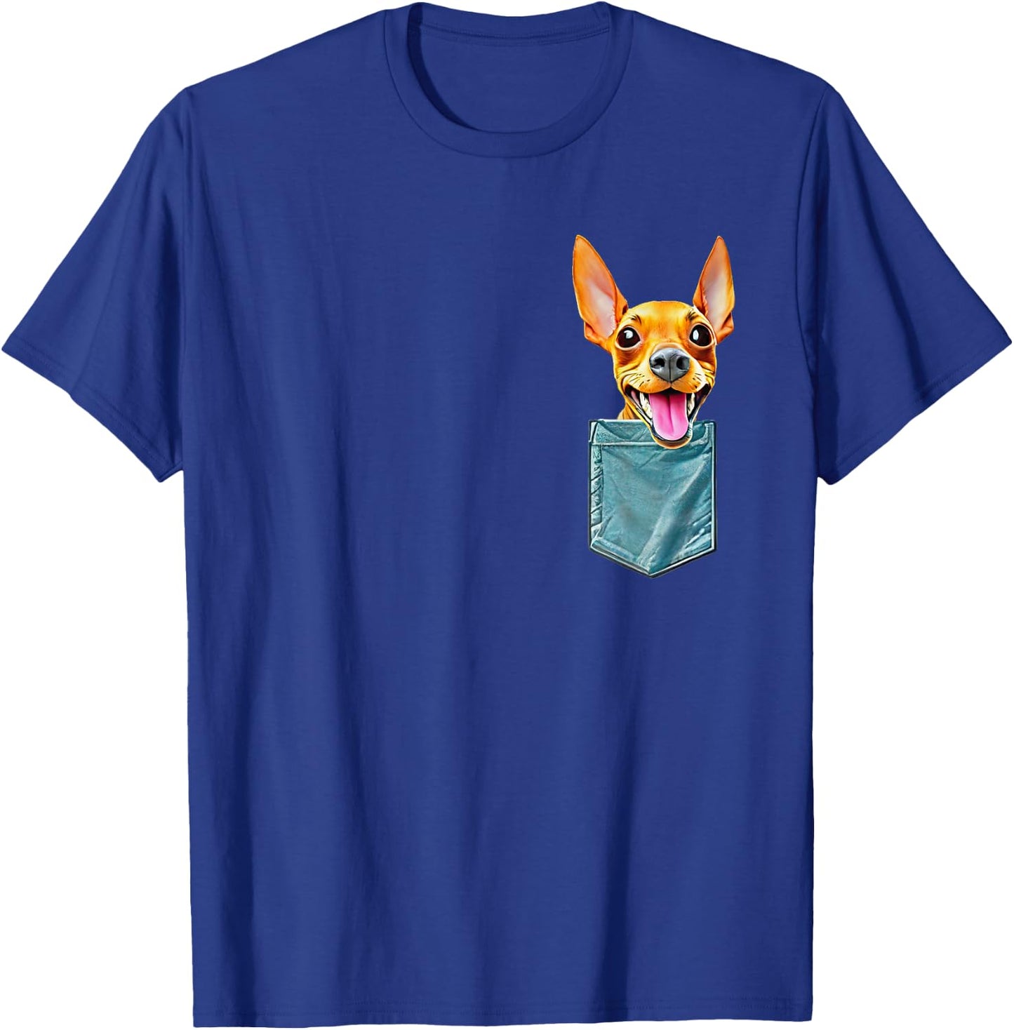 Minpin in pocket miniature pinscher min pin puppy dog mom da T-Shirt - T-Shirt | Royal