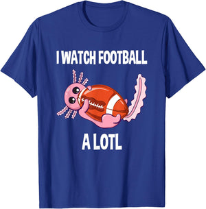 Axolotl Football I Watch Football A Lotl Vintage Football T-Shirt - T-Shirt | Royal