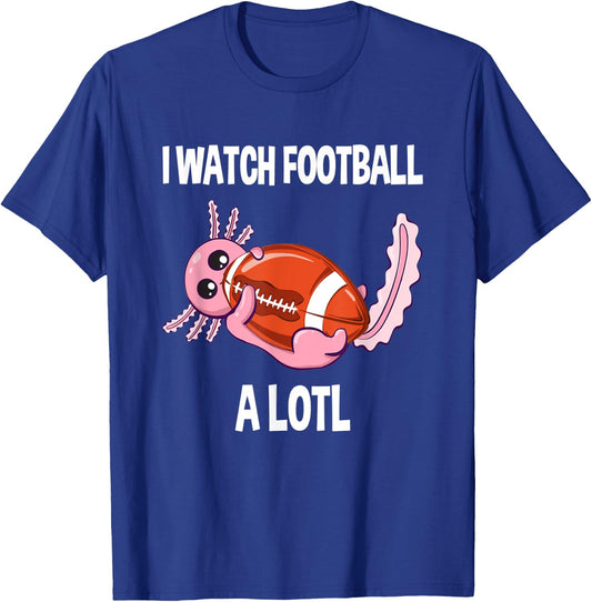 Axolotl Football I Watch Football A Lotl Vintage Football T-Shirt - T-Shirt | Royal