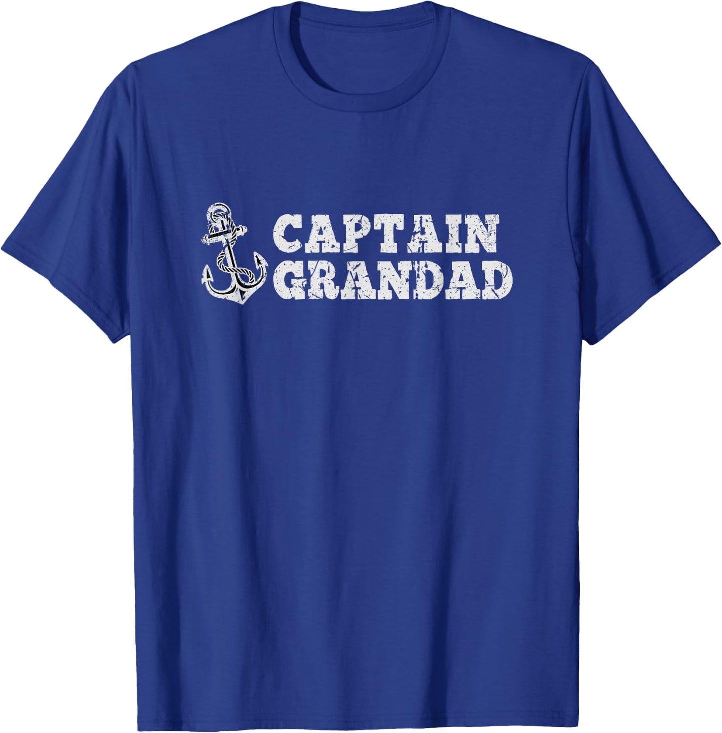 Captain Grandad Sailing Boating Vintage Boat Anchor Grandpa T-Shirt - T-Shirt | Royal