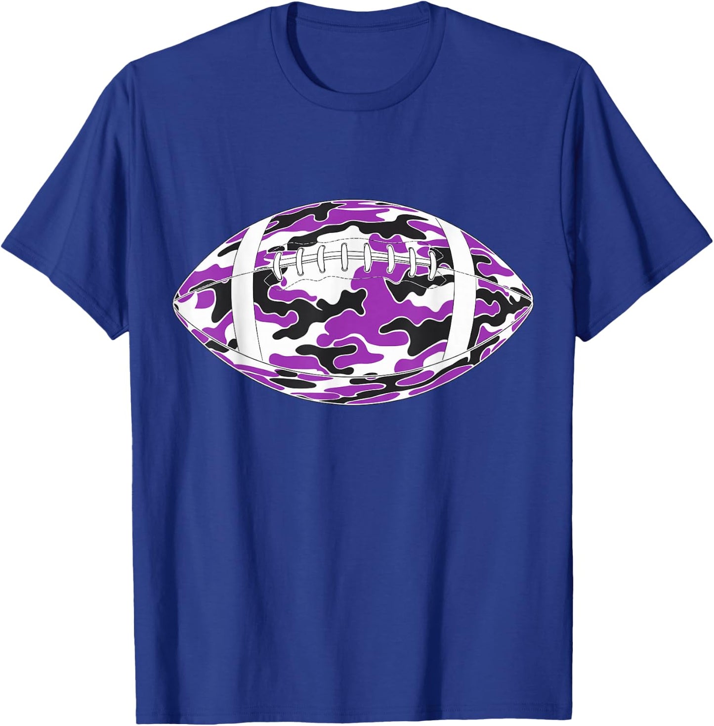 Purple Camouflage American Football T-Shirt - T-Shirt | Royal