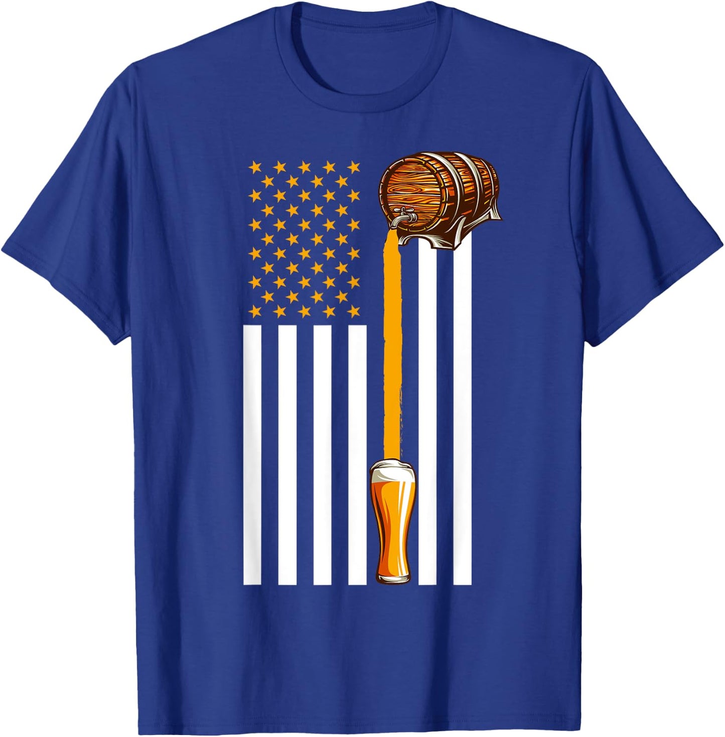 Funny Beer American Flag USA Patriotic 4th July Men T-Shirt - T-Shirt | Royal