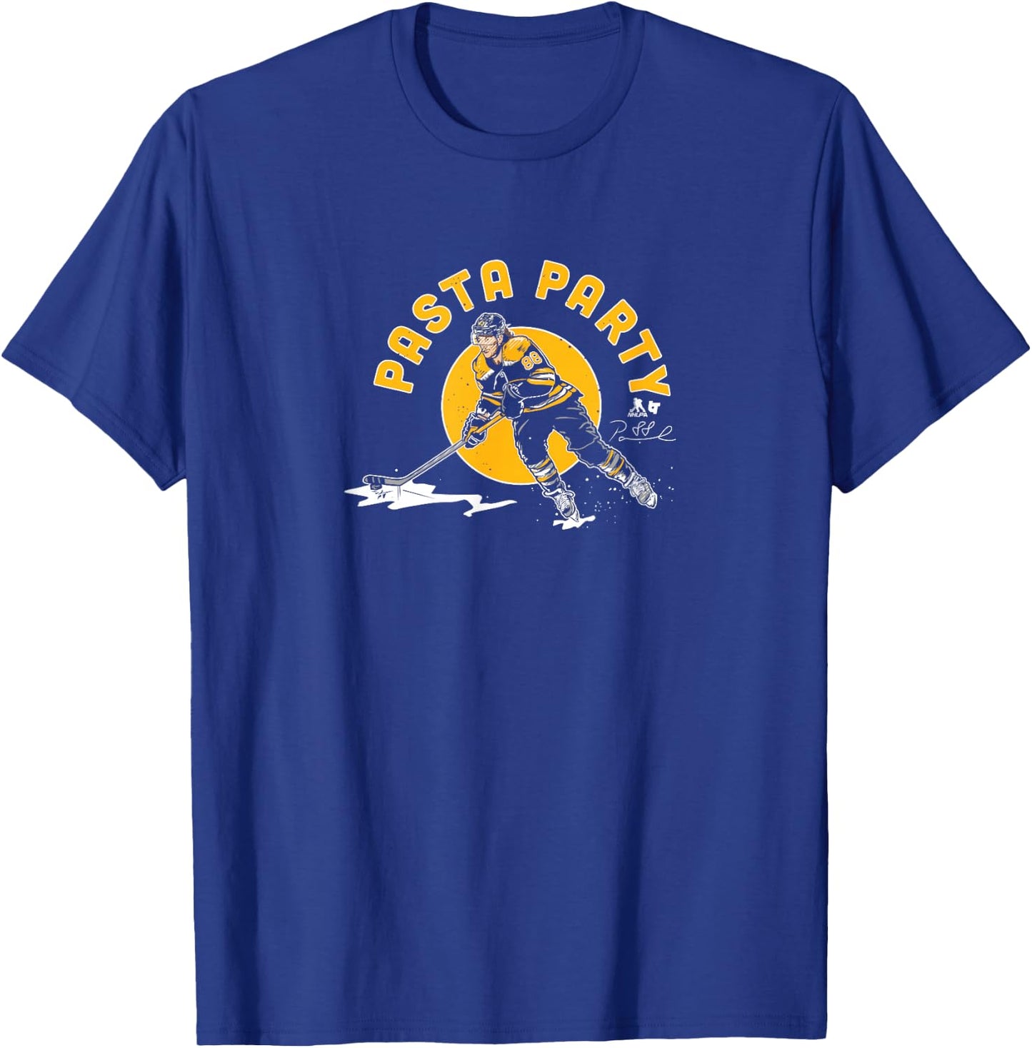 Pasta Party - David Pastrnak - Boston Hockey T-Shirt - T-Shirt | Royal