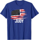 JUDY USA Flag Personalized 4th of July JUDY T-Shirt - T-Shirt | Royal