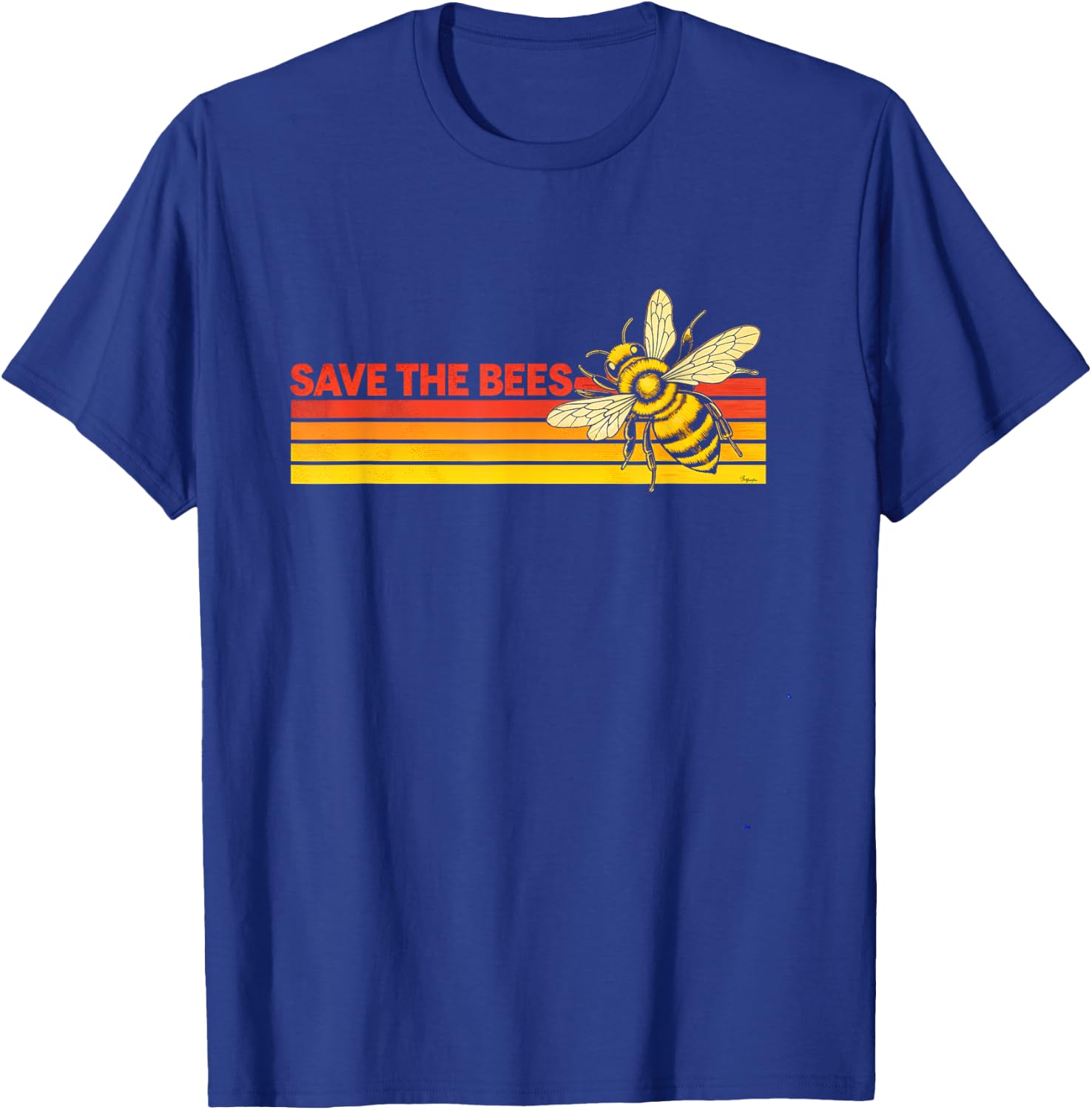 Save The Bees Bee Pollinator Eco Awareness T-Shirt - T-Shirt | Royal