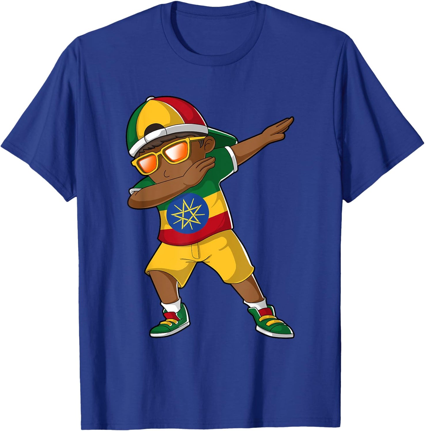 Ethiopian Boy Ethiopia Kid Patriotism Roots Heritage T-Shirt - T-Shirt | Royal
