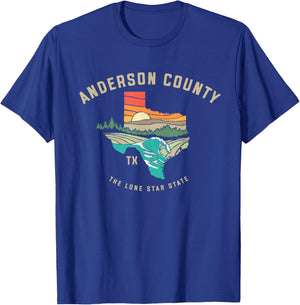 Anderson County Texas Outdoors Vintage Nature Design T-Shirt - T-Shirt | Royal