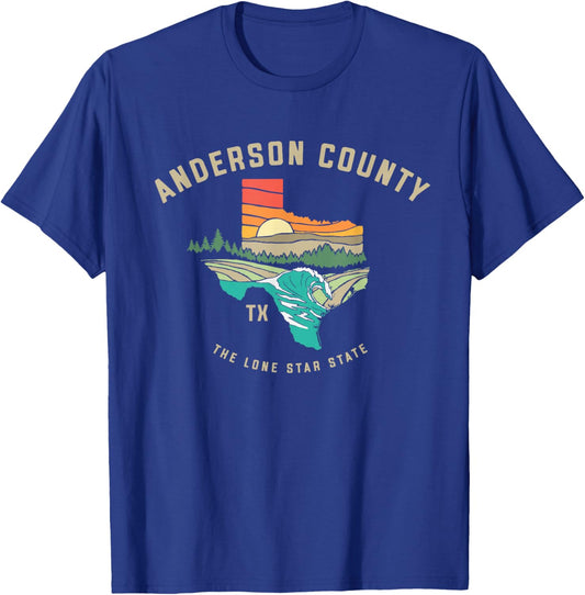 Anderson County Texas Outdoors Vintage Nature Design T-Shirt - T-Shirt | Royal