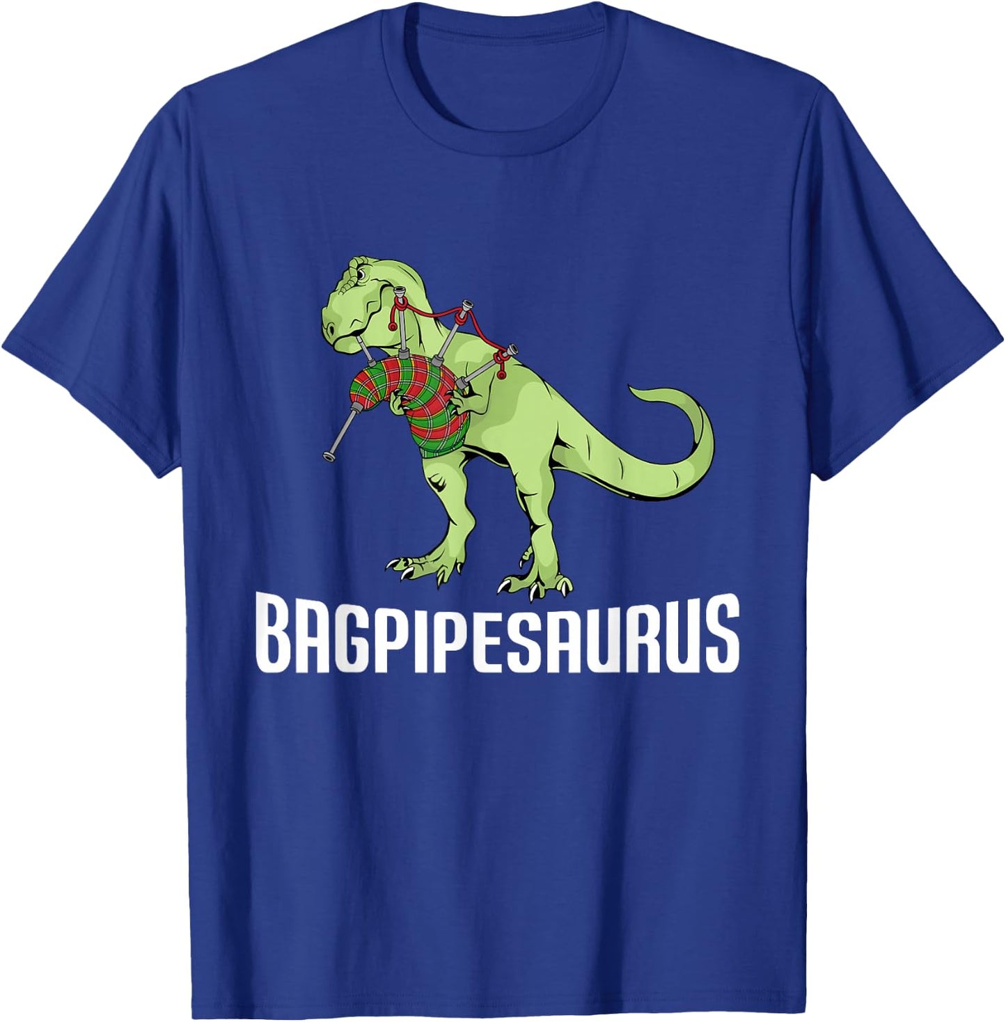 Bagpipe Player Gift Kids Dinosaur Lover Bagpipes T-Shirt - T-Shirt | Royal
