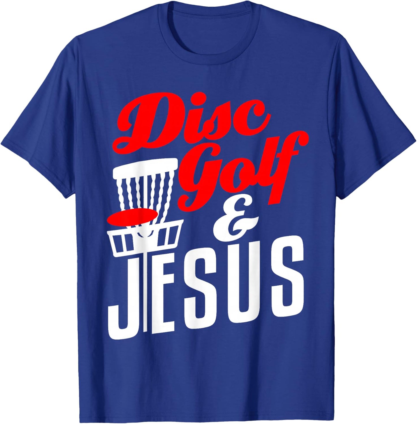 Disc Golf Jesus Christian Funny Golfing Golfer T-Shirt - T-Shirt | Royal