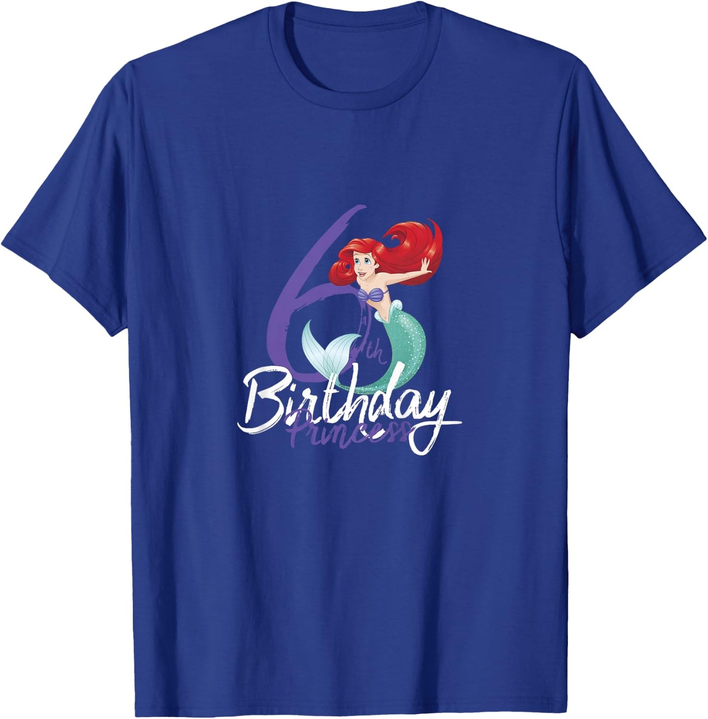 Kids Disney Princess Ariel The Little Mermaid 6th Birthday T-Shirt - T-Shirt | Royal