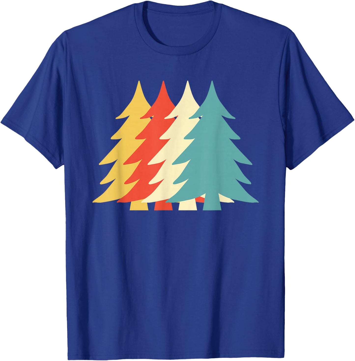 Vintage Christmas Tree Classic Retro Holiday Vibes Pinetree T-Shirt - T-Shirt | Royal
