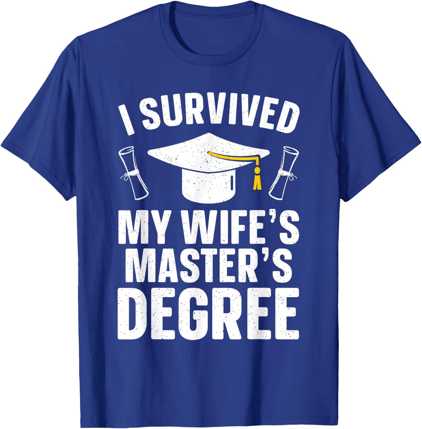 Masters Degree Graduation Art Husband Masters Degree T-Shirt - T-Shirt | Royal