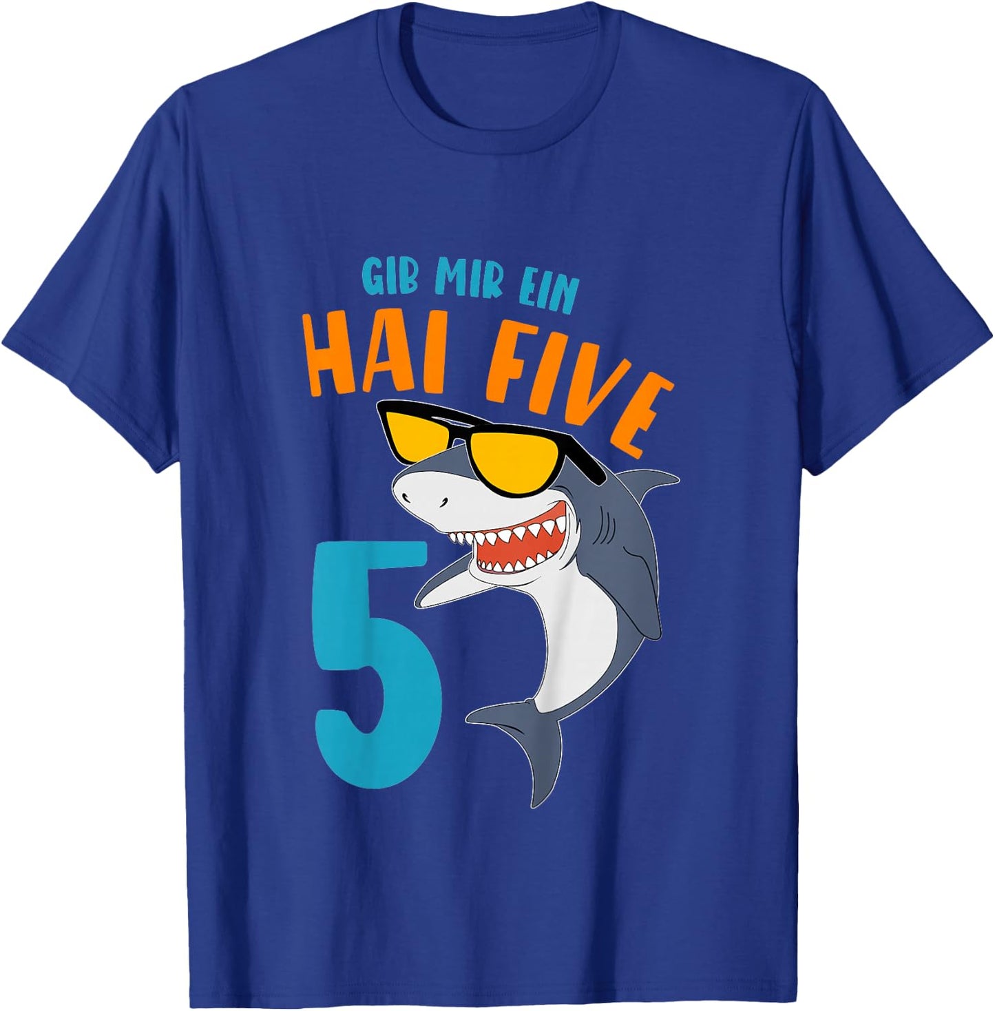 Children's Birthday Shirt 5 Years Gib mir Hai Five Boy 5th Birthday , black T-Shirt - T-Shirt | Royal