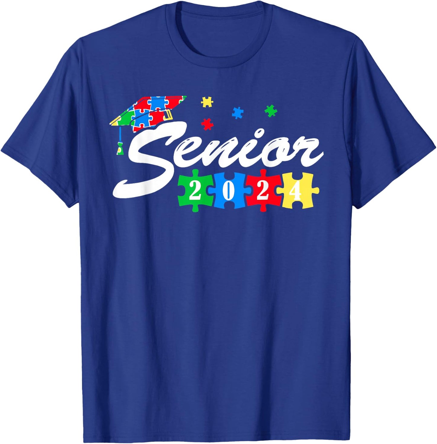 Senior Autism Graduate 2024 For Autistic Teens Graduation T-Shirt - T-Shirt | Royal