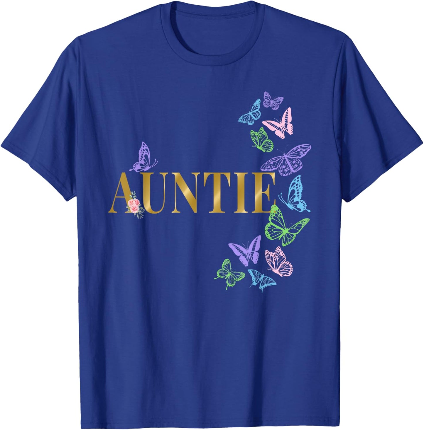 Auntie of The Birthday Girl Butterfly Party Matching Family T-Shirt - T-Shirt | Royal