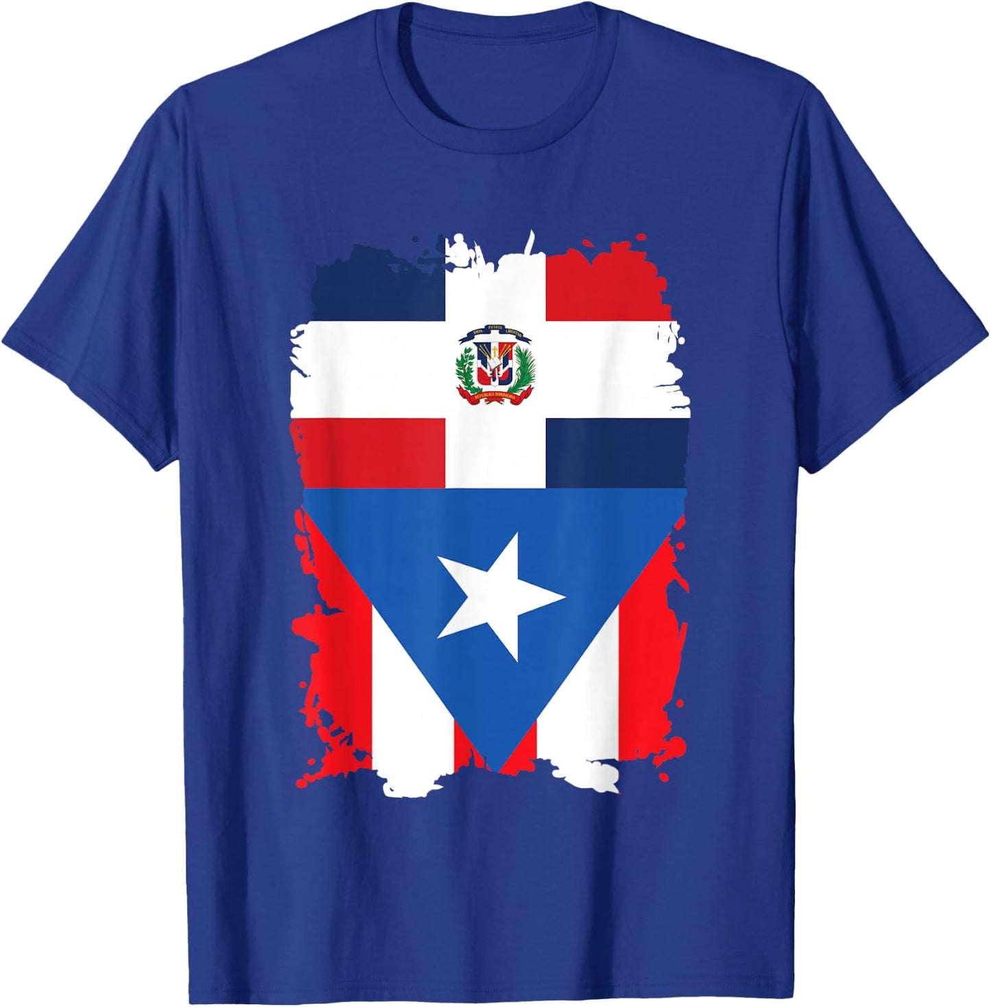 Dominican & Puerto Rican Flag Heritage Design T-Shirt - T-Shirt | Royal