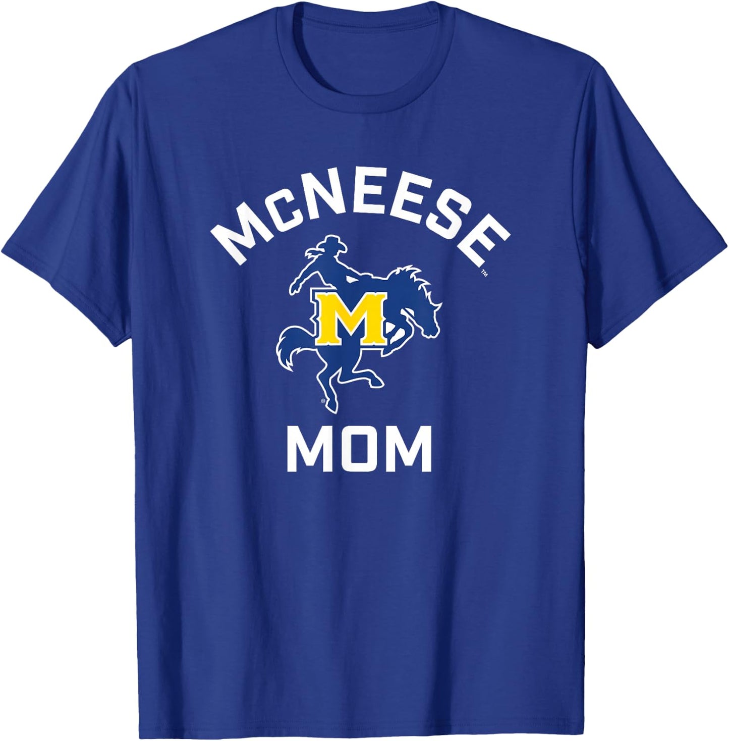 McNeese State University Cowboys Arched Mom T-Shirt - T-Shirt | Royal