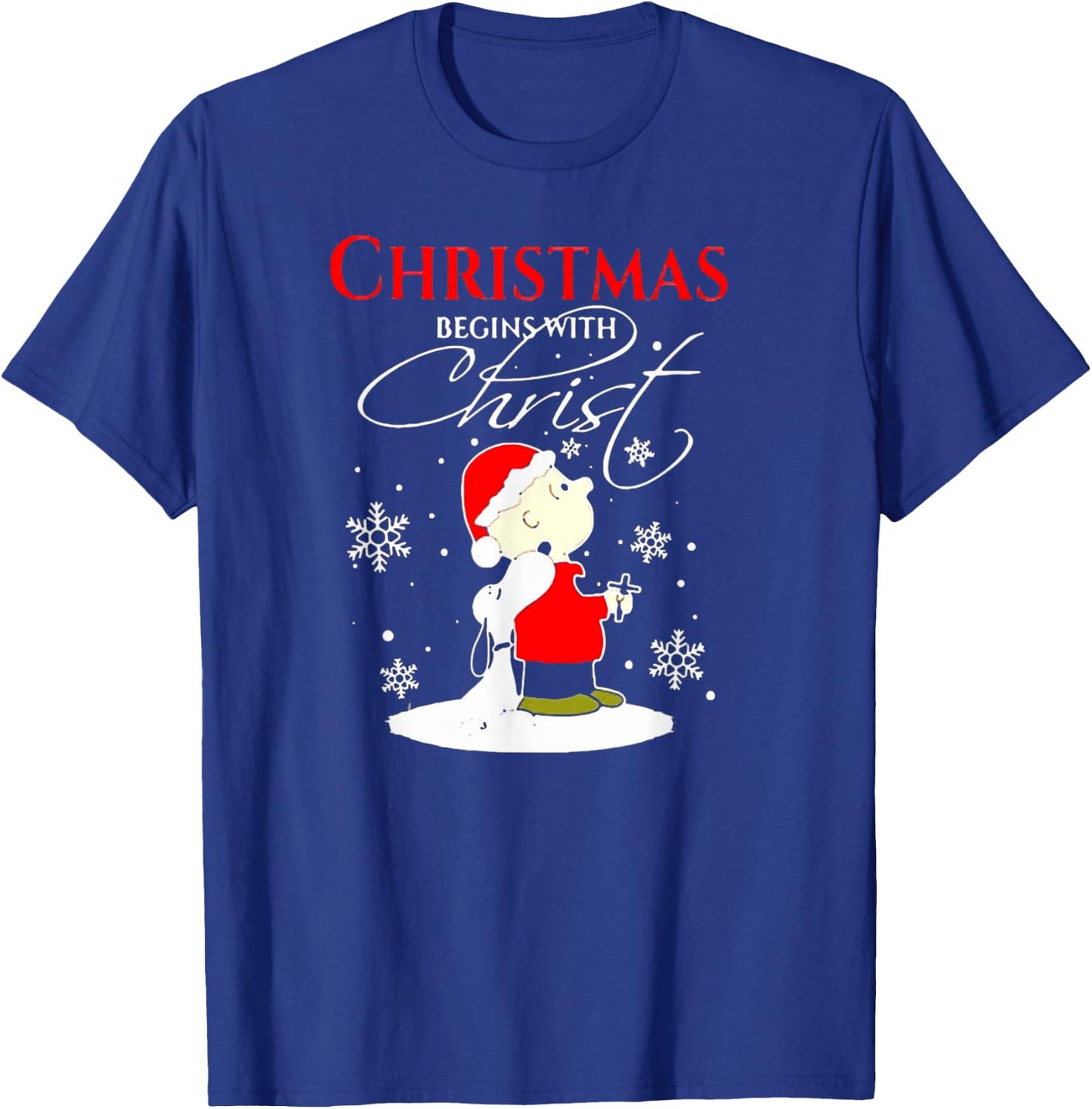 Christmas Begins With Christ Xmas Gift Holiday costume T-Shirt - T-Shirt | Royal