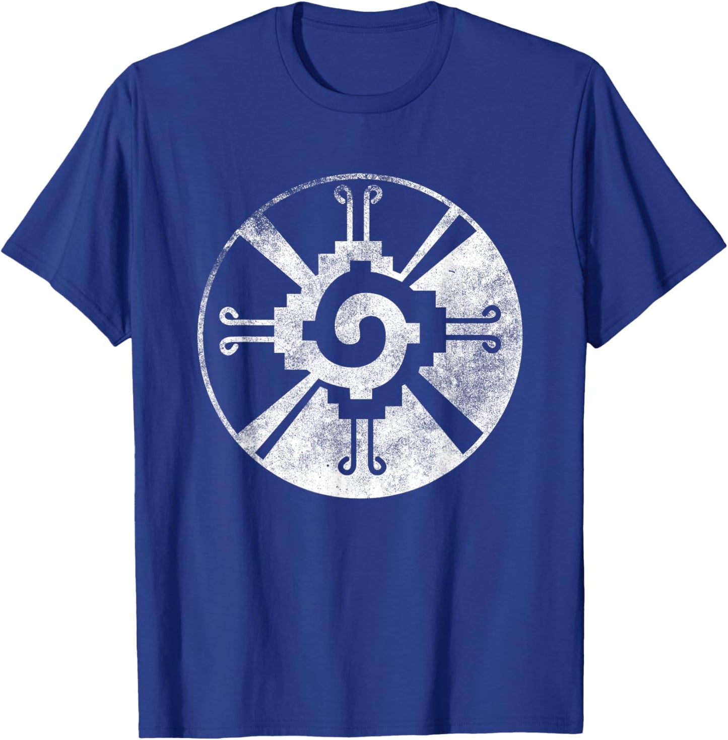 Hunab Ku Mayan God Symbol Civilization Distressed T Shirt T-Shirt - T-Shirt | Royal