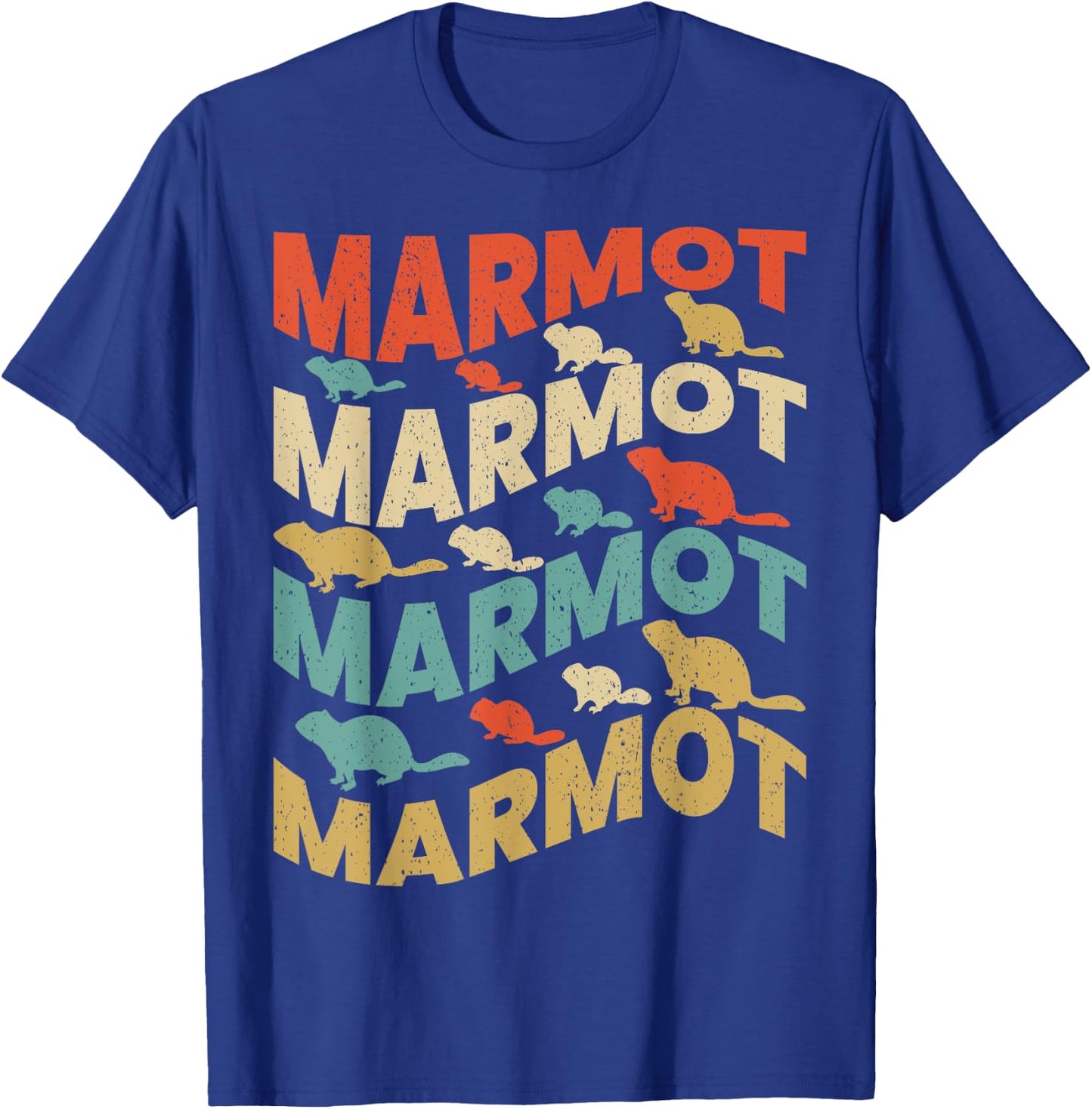 Vintage Marmot & MEN / MARMOT ANIMAL LOVER T-Shirt - T-Shirt | Royal