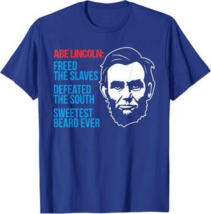 4th of July Abe Lincoln Beard Civil Patriotic War Gag Gift T-Shirt - T-Shirt | Royal