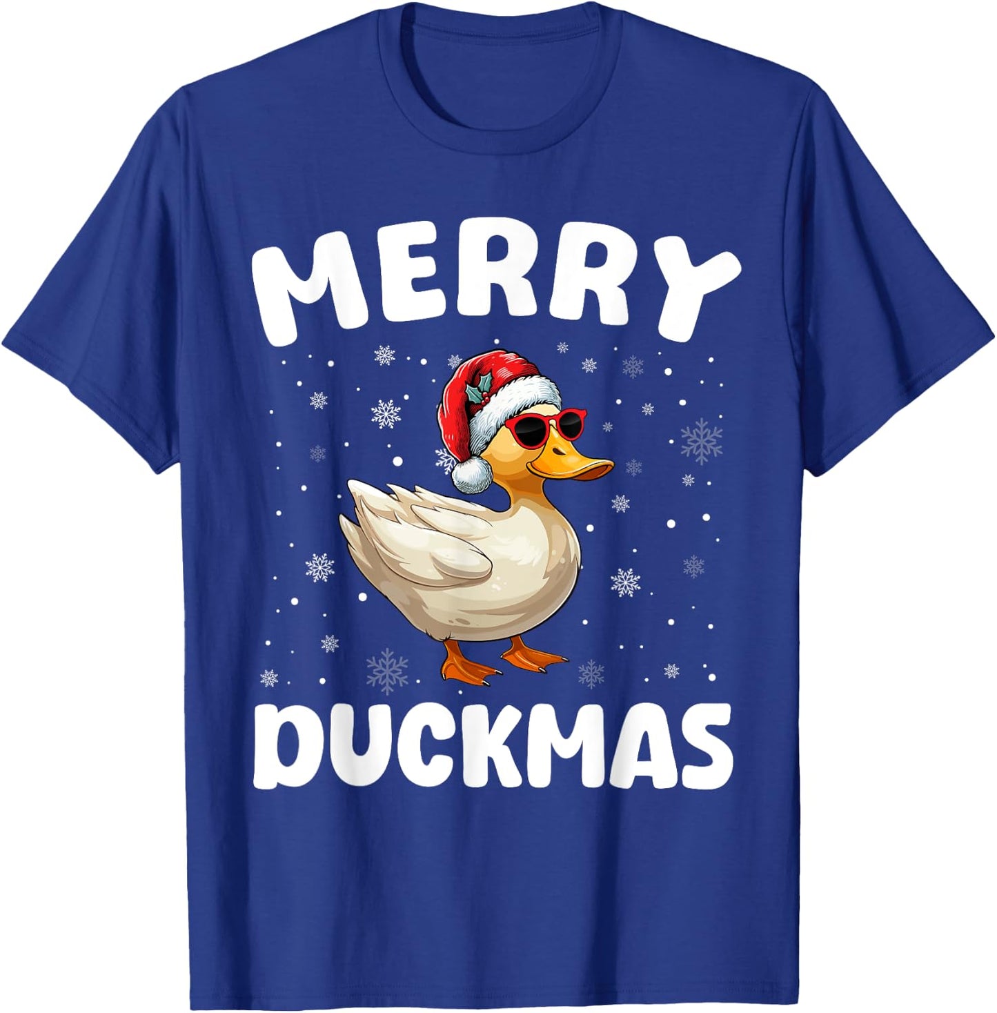 Merry Christmas Duck Merry Duckmas Funny Boy Girl Kids T-Shirt - T-Shirt | Royal