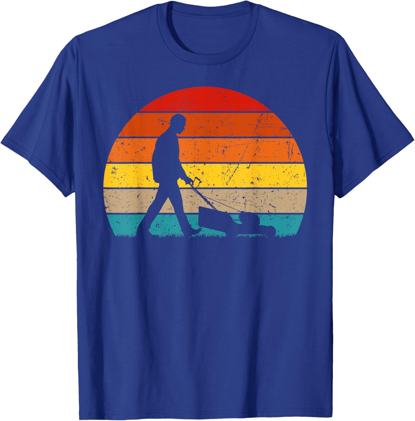 Cool Vintage Landscaper Art Dad Lawn Mower Lawn Care T-Shirt - T-Shirt | Royal