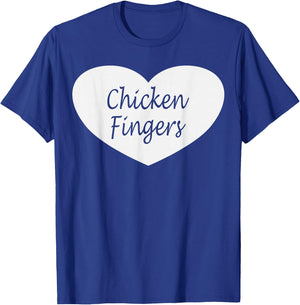 Chicken Finger Heart Apparel | Funny Fingers Lover Design T-Shirt - T-Shirt | Royal