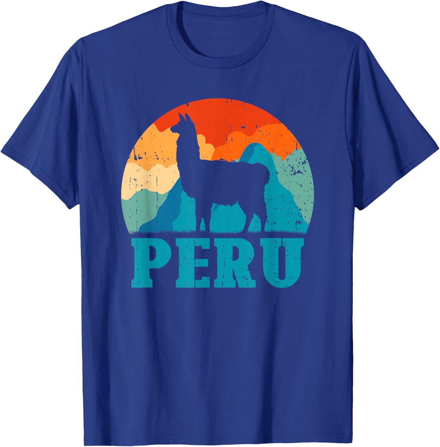 Peru Alpaca Retro Peruvian Llama T-Shirt - T-Shirt | Royal