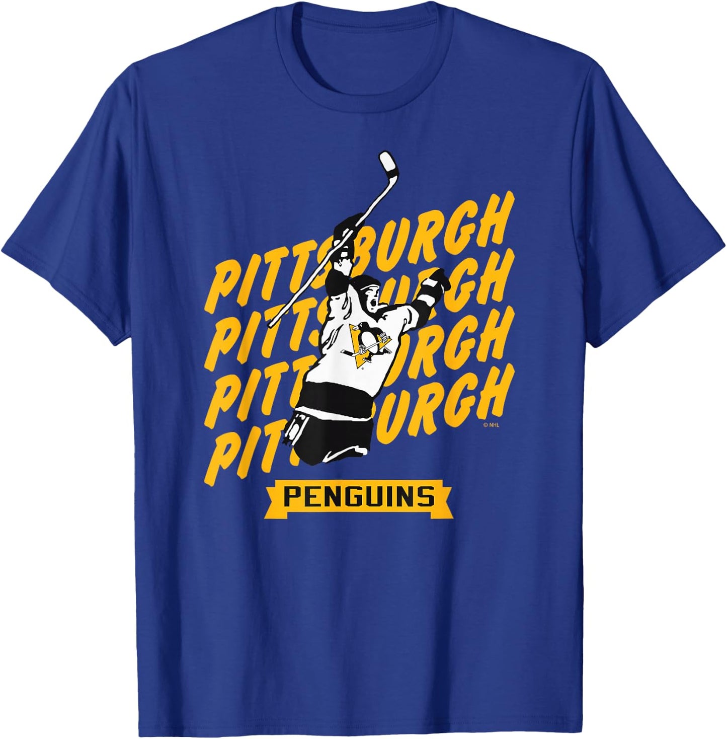 Pittsburgh Penguins Graffiti Dark Heather T-Shirt - T-Shirt | Royal