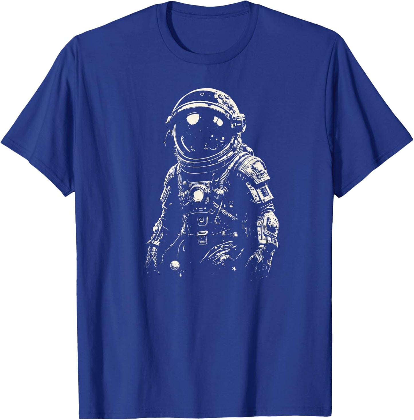 Vintage Black & White Astronaut - Retro Aesthetics Space T-Shirt - T-Shirt | Royal