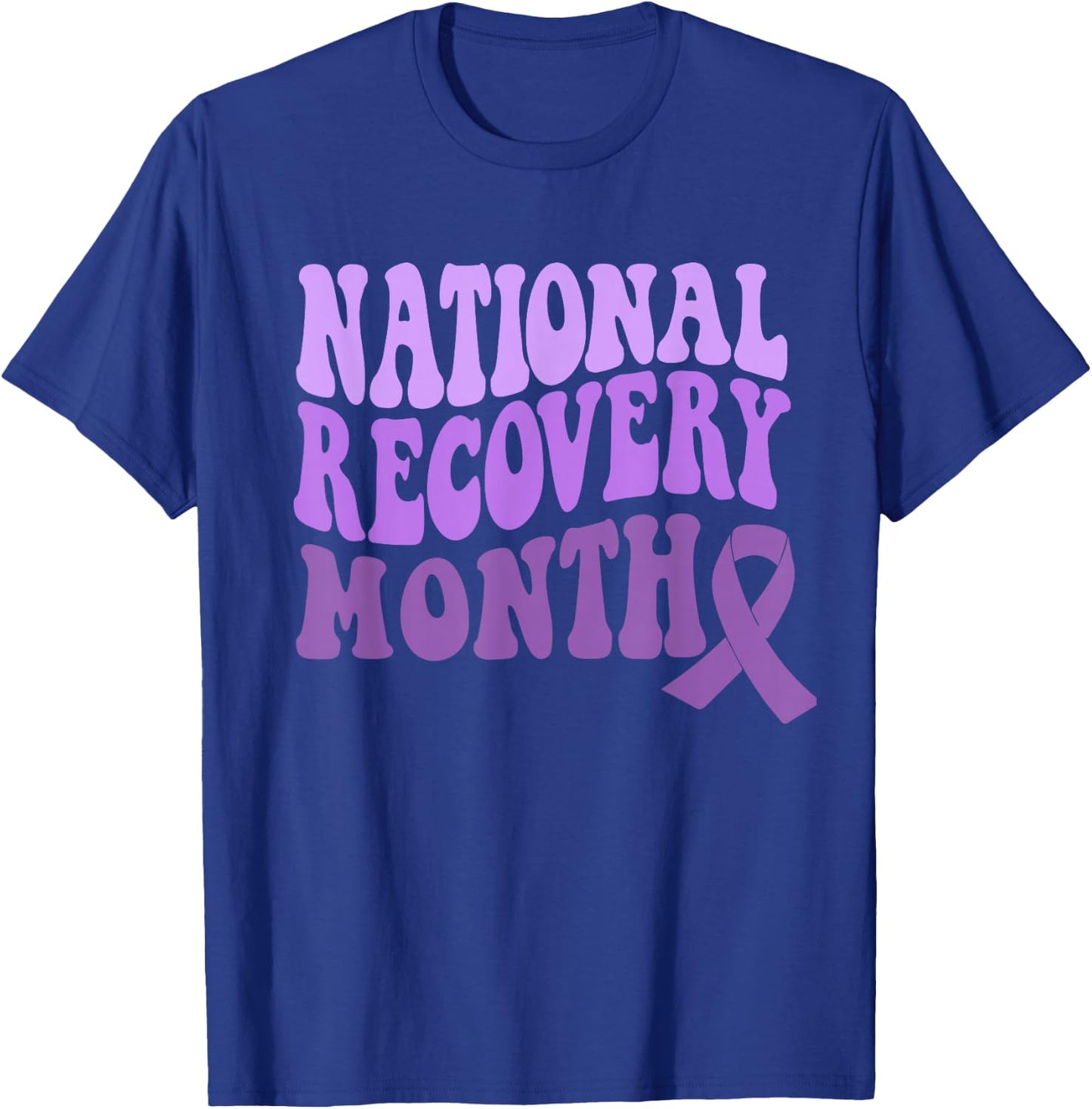 National Recovery Month Warrior Addiction Recovery Awareness T-Shirt - T-Shirt | Royal