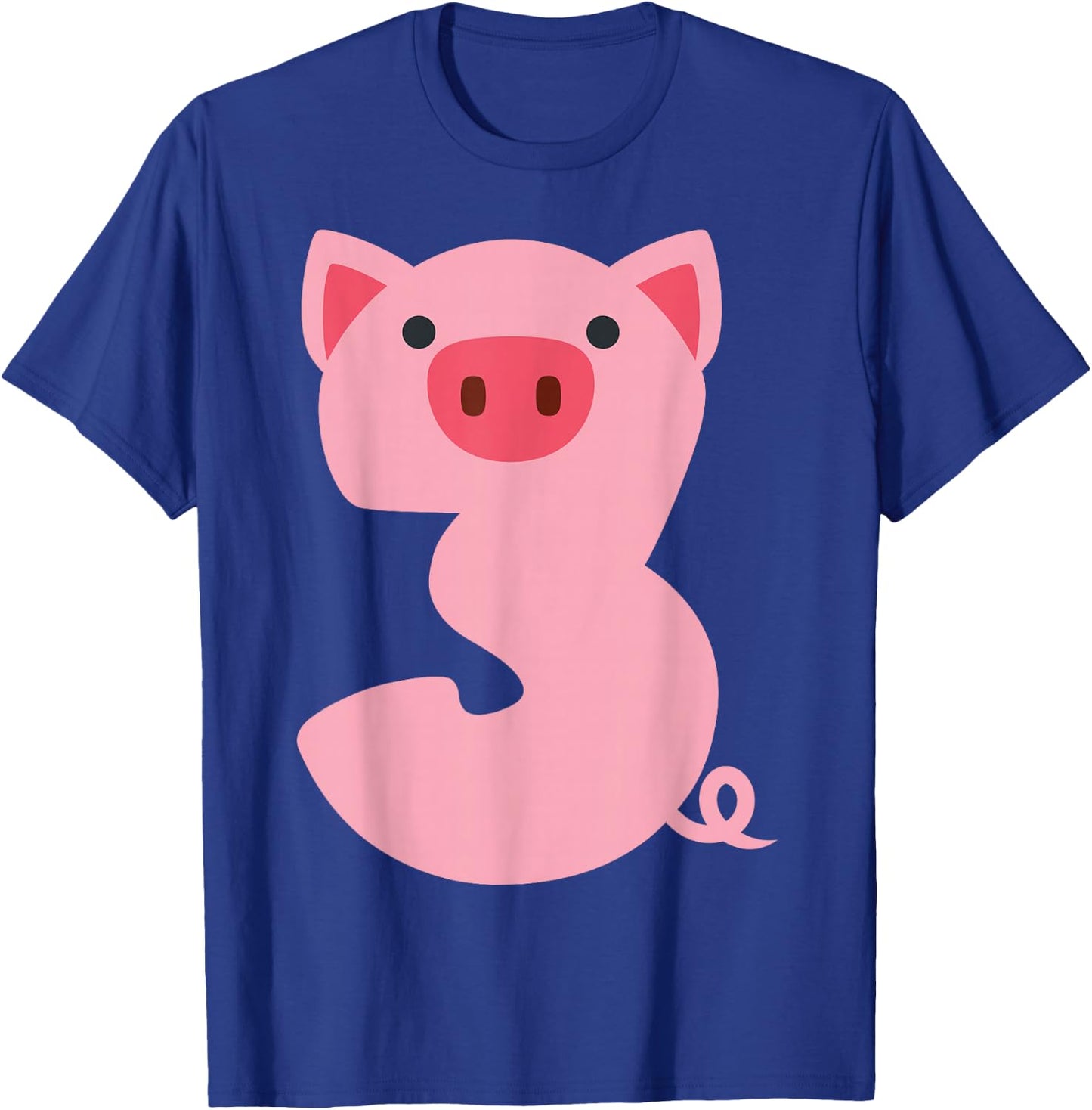 Fun Toddler 3rd Birthday Pig Themed 3 Year Old Boys Kids Pig T-Shirt - T-Shirt | Royal