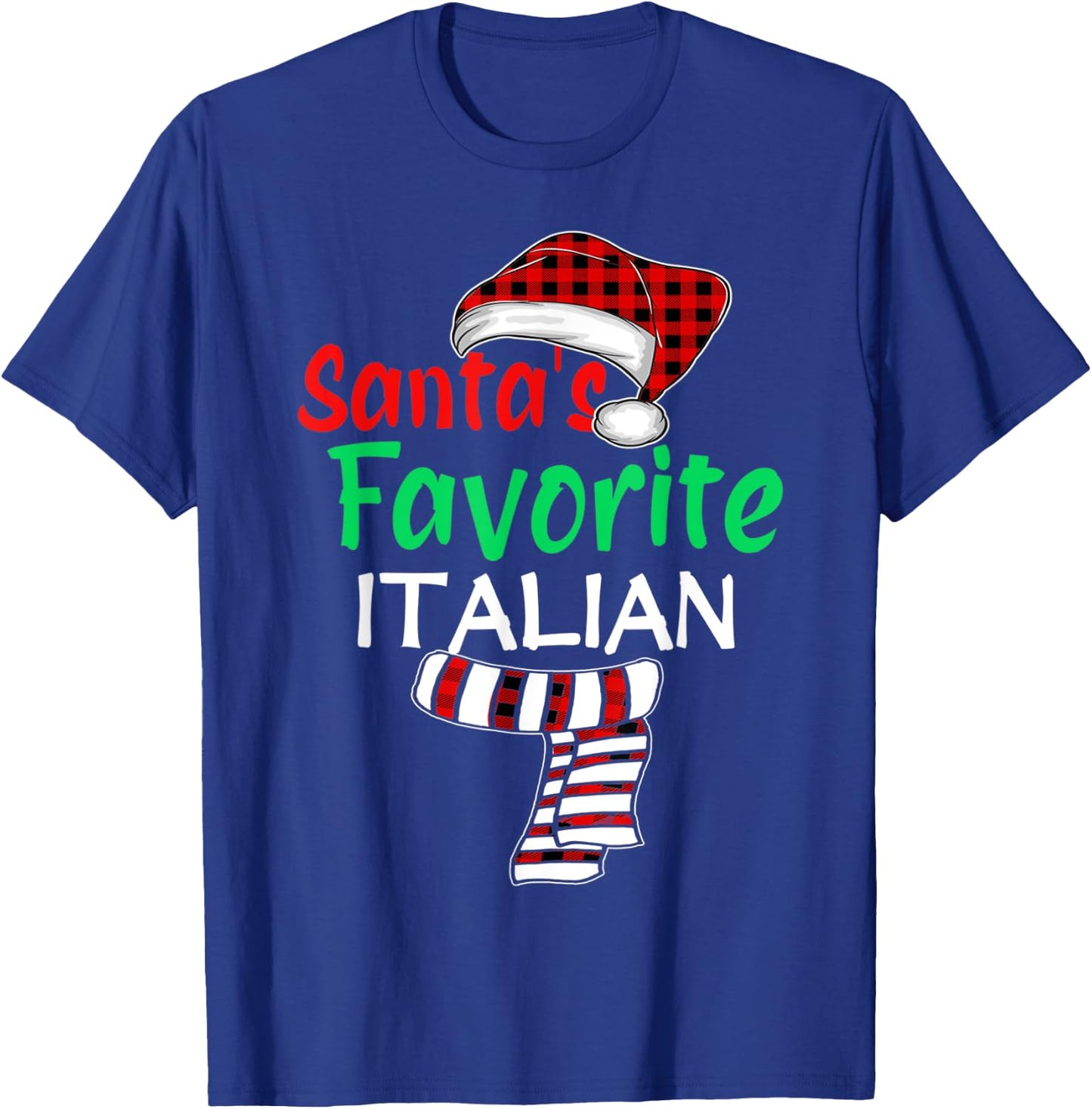 Christmas Pajama Santa Claus Shirt, Santa's Favorite Italian T-Shirt - T-Shirt | Royal