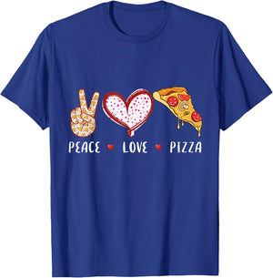Peace Love Pizza Lovers Gifts Women Kids Boys Girls T-Shirt - T-Shirt | Royal